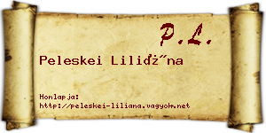Peleskei Liliána névjegykártya